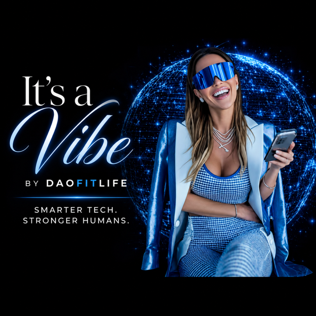 It's a vibe logo and executive futuristic image of CEO female