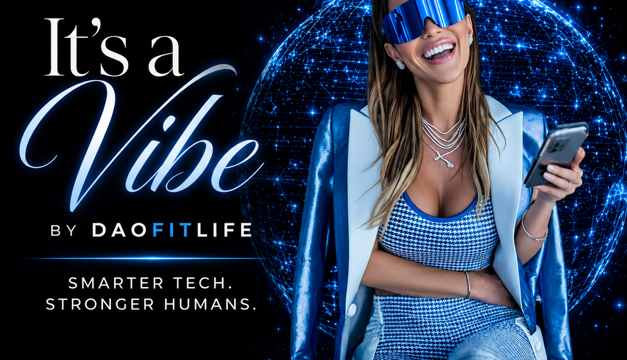 It's a vibe logo and executive futuristic image of CEO female