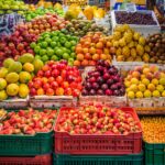red and green apples on red plastic crate