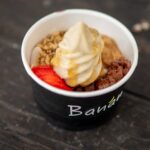 white ice cream in white ceramic bowl